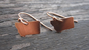 Montana Earrings, Sterling or Copper Charm