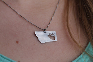 Montana Necklace, Sterling Trout Silhouette