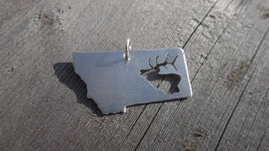 Montana Necklace, Sterling Elk Silhouette