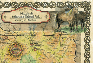 Yellowstone National Park Art Map Detail 2