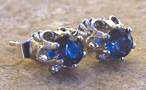 Yogo Sapphire Stud Earrings