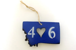 406 Heart Montana Ornament - Blue