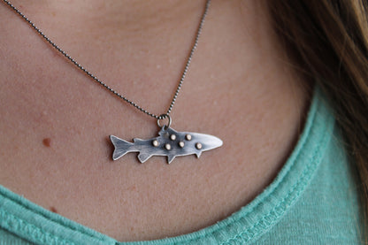 Sterling Spotted Trout Necklace