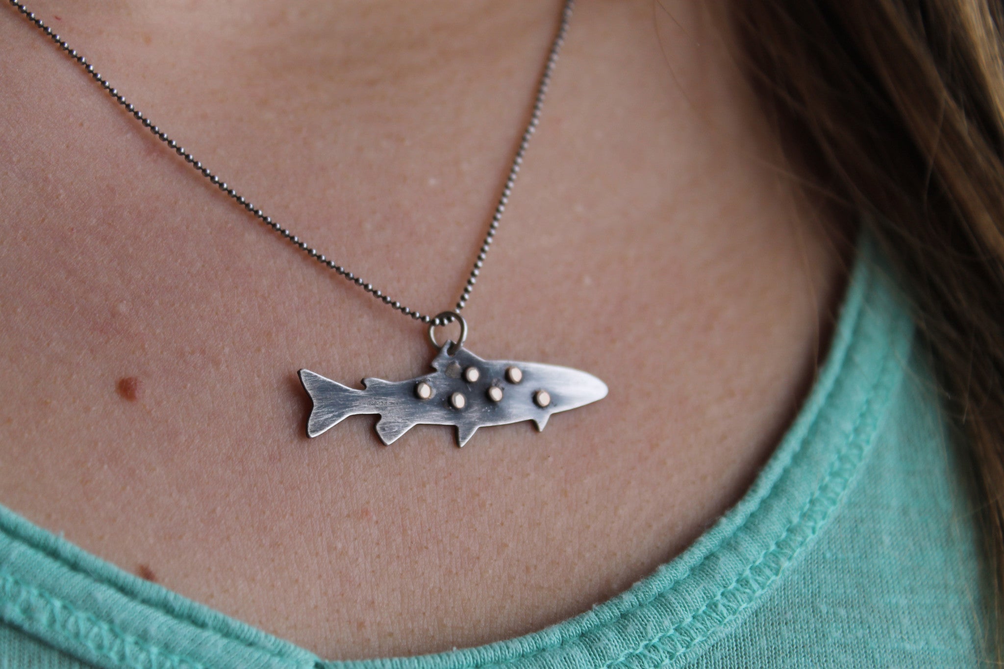 Sterling Spotted Trout Necklace