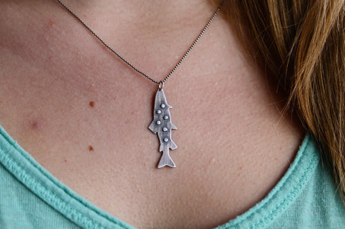Sterling Spotted Trout Necklace
