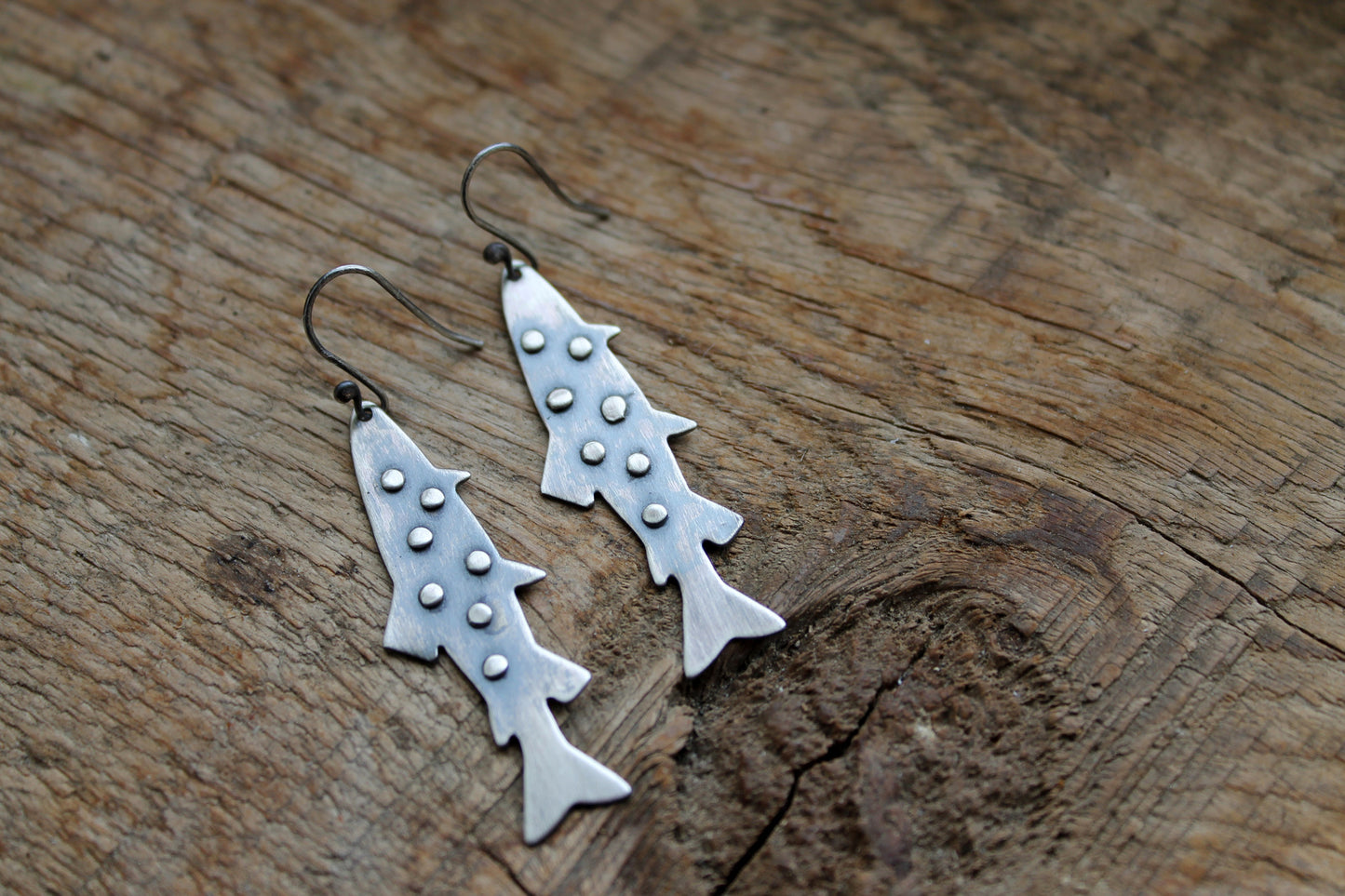 Silver Trout Earrings