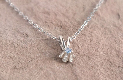 Yogo Sapphire Necklace, Sterling or Gold Buttercup Pendant