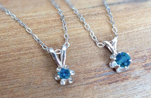Montana Sapphire Necklace, Sterling or Gold Buttercup Pendant