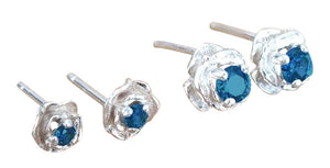 Montana Sapphire Rose Stud Earrings