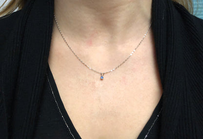 Yogo Sapphire Necklace, Sterling Stone